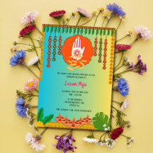 Convite Floral Shree Laxmi Puja
