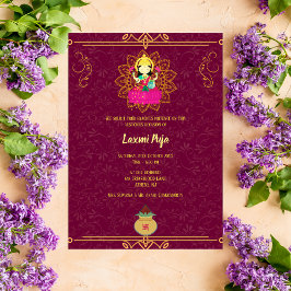 Convite Floral Shree Laxmi Puja