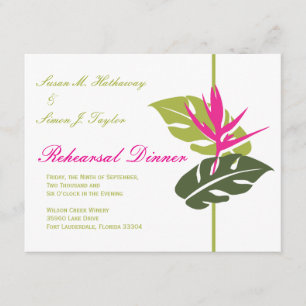 Convite floral tropical do jantar de ensaio - Gree