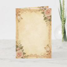 Convite Floral Vintage Elegante Design de Rosa