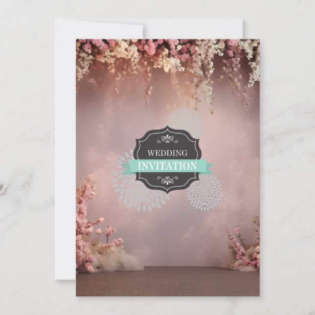 Convite Floral Vintage - Quadro Elegante (Frente)