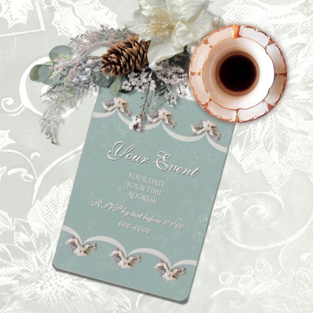 Convite Floral Vitoriano à Floresta em Verde (Criador carregado)