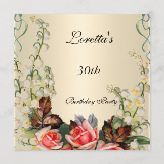 Convite Floral Vitoriano Bonito Rosas