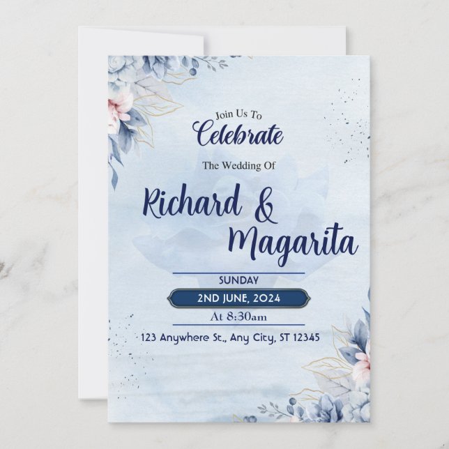 Convite Floral Wedding (Frente)