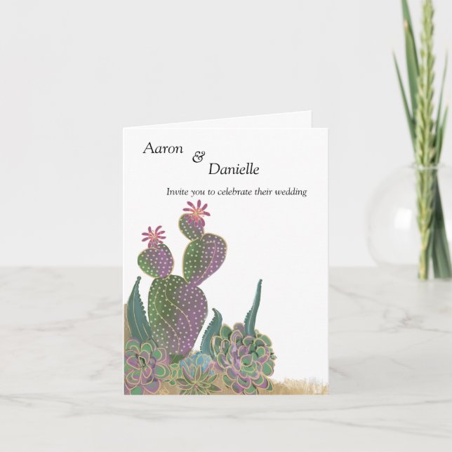 Convite Floral Weding Convite-Sedona Cactus Fllower (Frente)