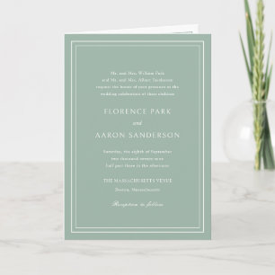 Convite Florence Sage Green Elegant Wedding