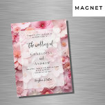 Convite Flores cor-de-rosa-casado elegantes luxo<br><div class="desc">Leve as flores cor-de-rosa como fundo. Personalize e adicione seus nomes e detalhes.</div>