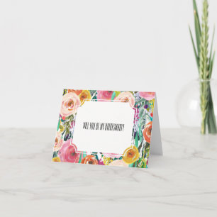 Convite Flores Românticas de Aquarela Bridesmaid
