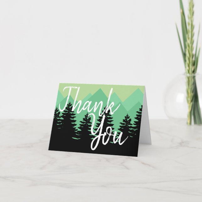 Convite Floresta e Montanhas Russas Selvagens Obrigado (Frente)