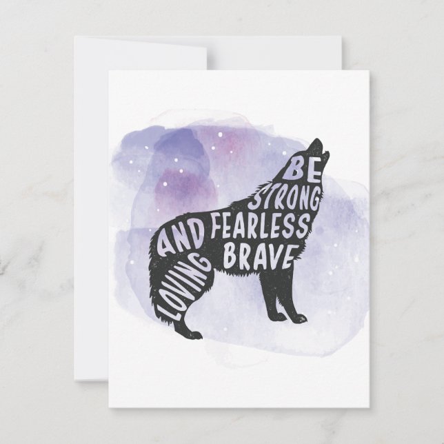 Convite Florestal Howling Wolf Art Lover (Frente)