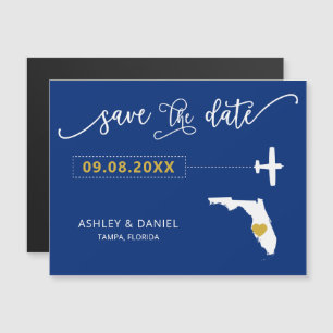 Convite Florida Wedding Save the Date Card, Mapa