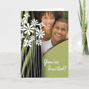 Convite Flower Garden Wedding Photo Invitation (olive)