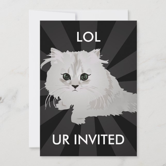 Convite Fluffy Kitten (Frente)