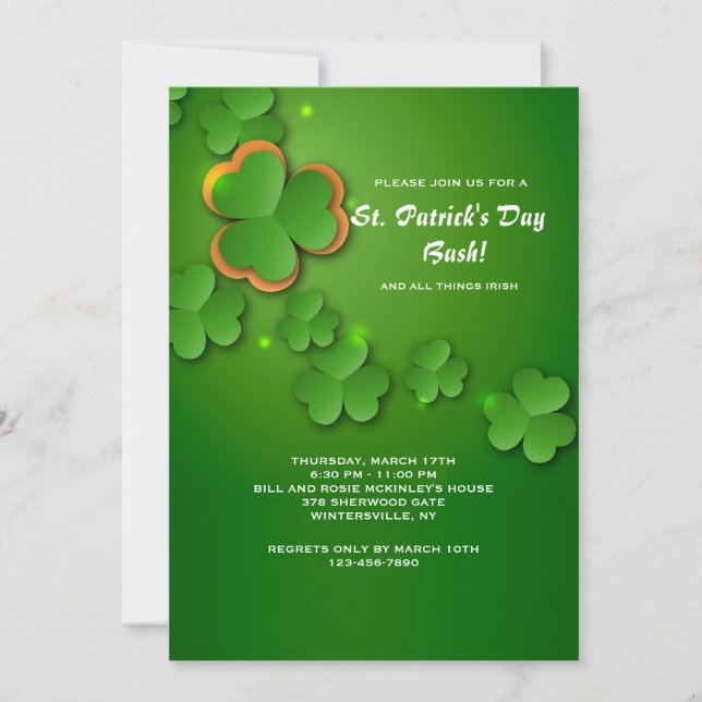 Convite Flurry Shamrock (Frente)