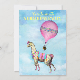 Convite Flying Llama