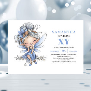 Convite Fofo de 3º Aniversário da Menina Fada Azul