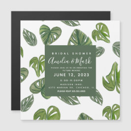 Convite Folha de Monstera Adansonii Aquarela à Mão para No