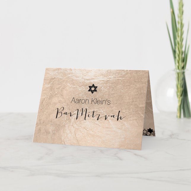 Convite Folha de na moda do bar PixDezines mitzvah/faux (Frente)