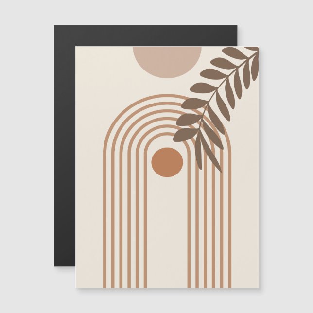 Convite Folha de Palmeira Arco-íris Sol, Arte Geométrica A (Frente/Verso)
