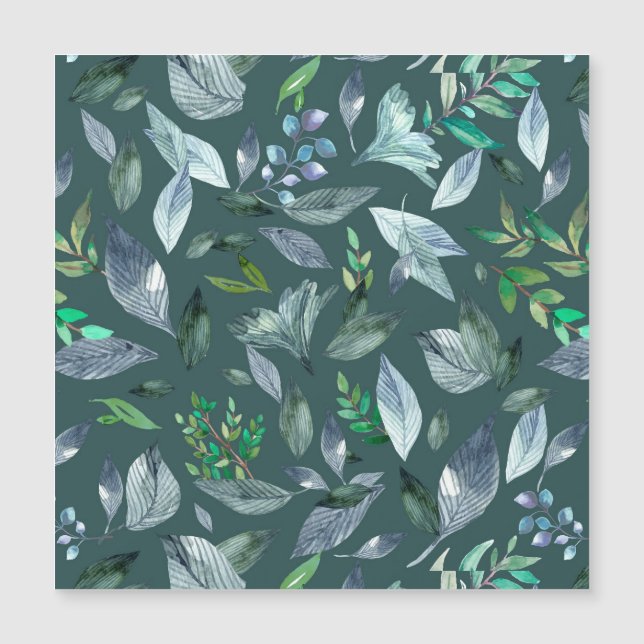 Convite Folhas de cor aquosa 5 (Frente)