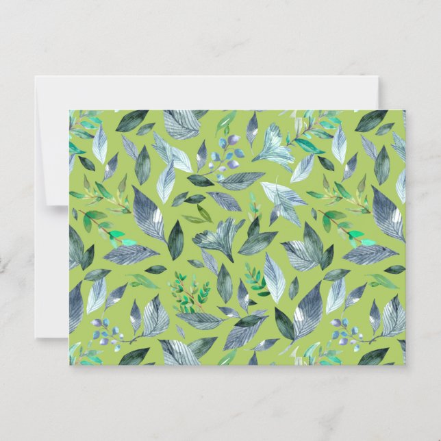 Convite Folhas de cor aquosa 6 (Frente)