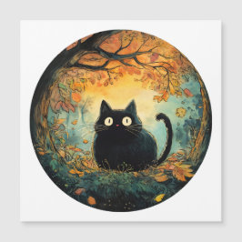 Convite Folhas de outono cozem outono gato preto na magia