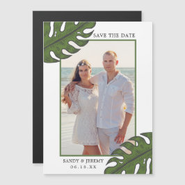Convite Folhas de Palmeira Tropicais Foto Casamento Salve
