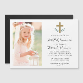 Convite Folhas Simples com Foto Comunitária Cruzada