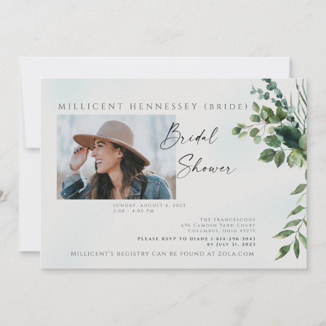 Convite Foliage III para Chá de panela de Fotograf (Frente)