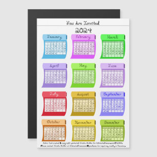 Convite Fonte do Tecido de Tecidos de Calendário 2024 Conv
