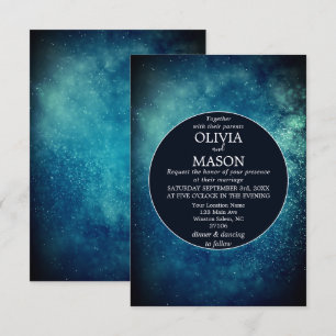 Convite Formal à Noite Estelar Azul