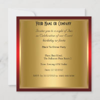Convite Formal de Black Tie para Festa de Aniversá