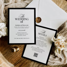 Convite Formal de Casamento com Código QR RSVP