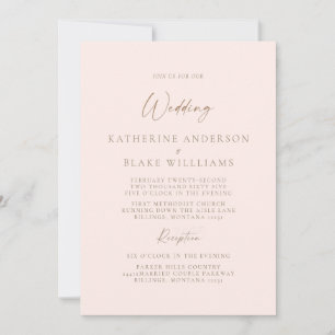 Convite Formal de Casamento da Igreja Elegante Blu