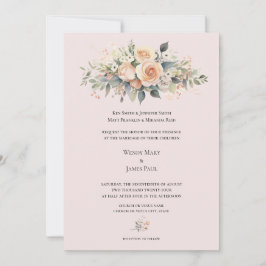 Convite Formal De Casamento De Flor De Pêssego