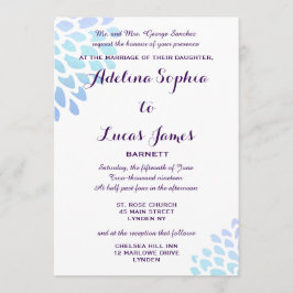 Convite Formal De Casamento De Hídrangea Azul Eleg
