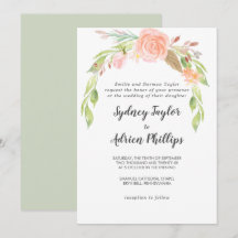 Convite Formal de Casamento de primavera Peony