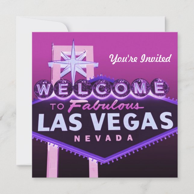 Convite Formal de Casamento em Las Vegas ou Qualqu (Frente)
