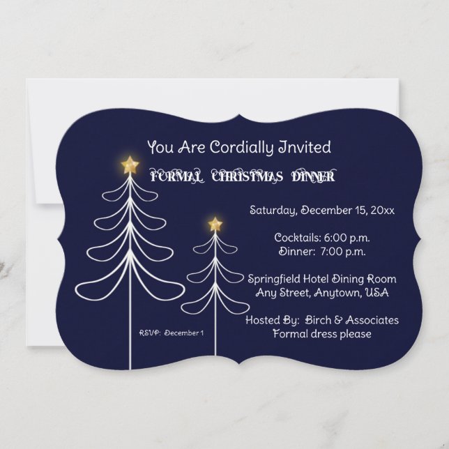 Convite Formal de Natal para Festa Corporativa (Frente)