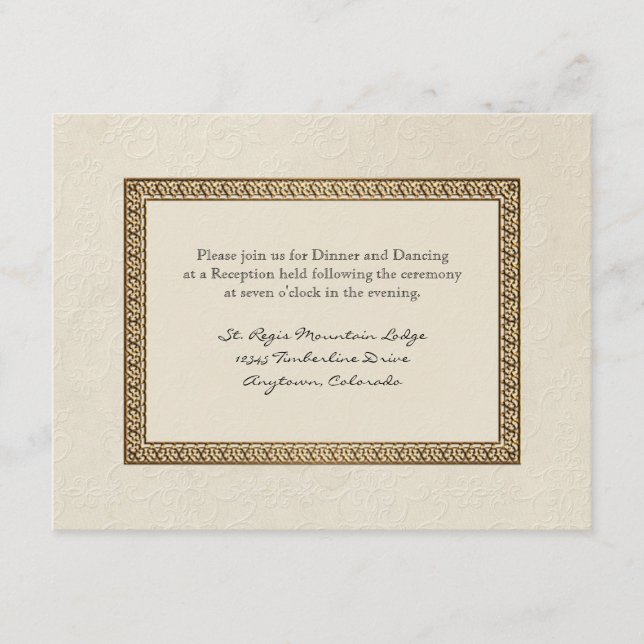 Convite Formal de Recepção de Flores em Damasco de (Frente)