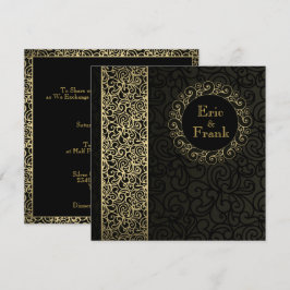 Convite Formal Dourado Elegante Negra