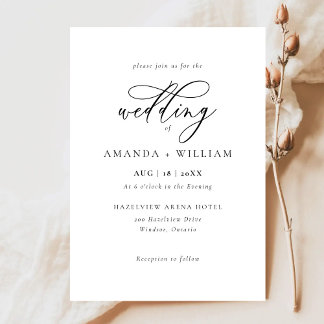 Convite Formal Elegante e Moderno para Casamento