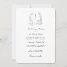 Convite Formal Mínimo Laurel para Casamento K310