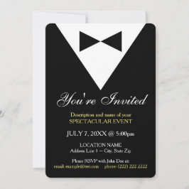 Convite Formal Moderno para Tux Preto, Design míni