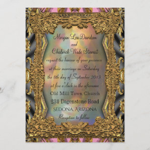 Convite Formal para Casamento Barroco Barnetcue