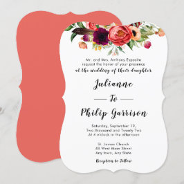 Convite Formal para Casamento Romântico de Jardim 