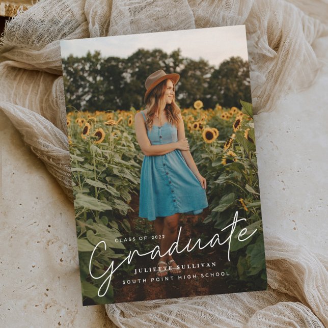 Convite Formatura de Foto Simples Roteiro Moderno (Criador carregado)