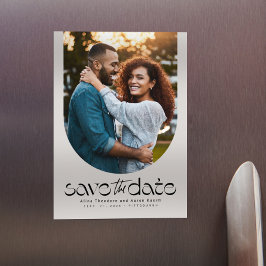 Convite Foto curvada da moderna, salvar a data