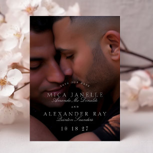 Convite Foto Da Cinza De Luz Clássica Formal Salvar A Data