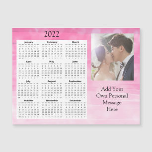 Convite Foto de Casamento Calendário Miniatura Magnético 2